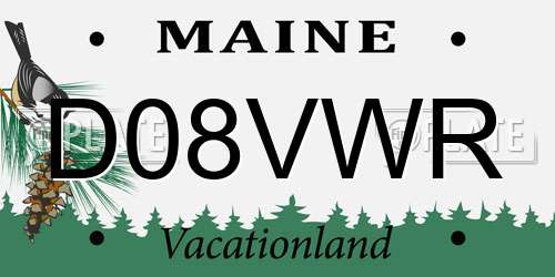 D08VWR Maine License Plate