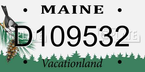 D109532 Maine License Plate
