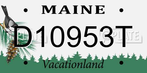 D10953T Maine License Plate