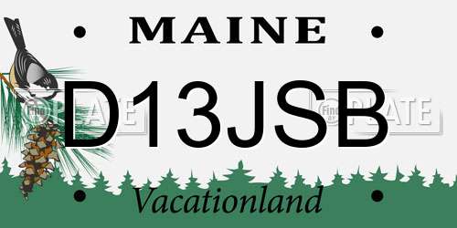 D13JSB Maine License Plate