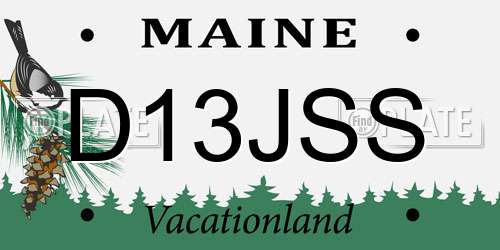 D13JSS Maine License Plate