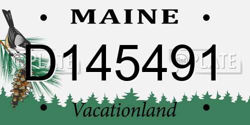 D145491 Maine License Plate