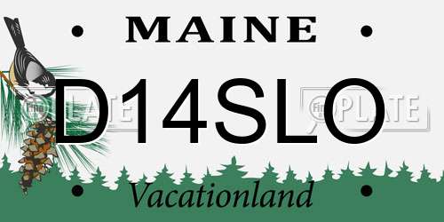 D14SLO Maine License Plate