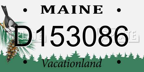 D153086 Maine License Plate