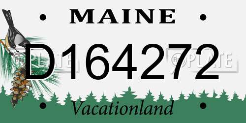 D164272 Maine License Plate