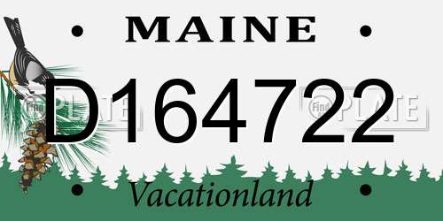 D164722 Maine License Plate