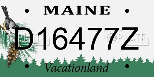 D16477Z Maine License Plate