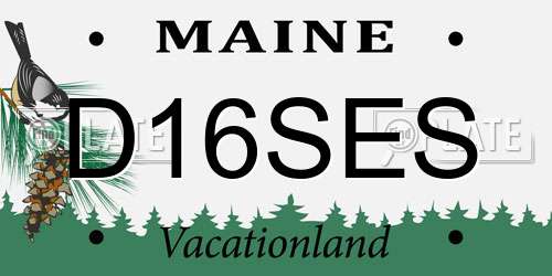D16SES Maine License Plate