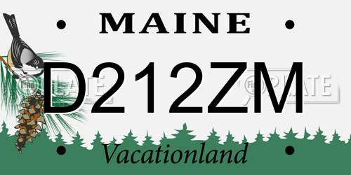 D212ZM Maine License Plate