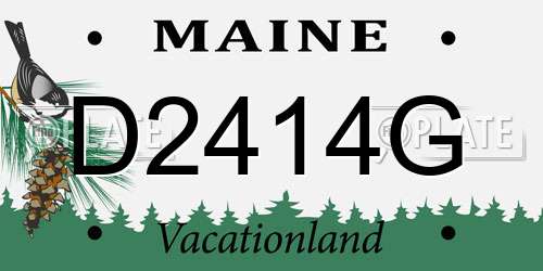 D2414G Maine License Plate