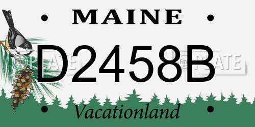 D2458B Maine License Plate