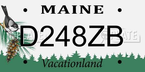 D248ZB Maine License Plate