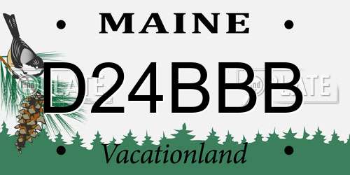 D24BBB Maine License Plate