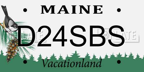 D24SBS Maine License Plate