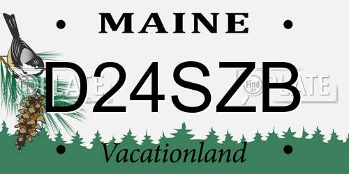 D24SZB Maine License Plate
