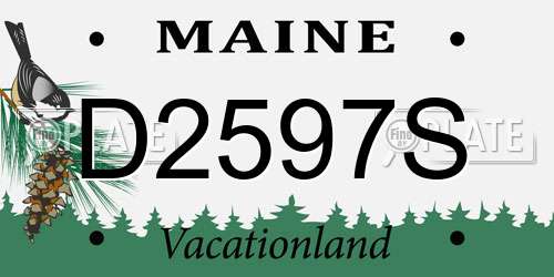 D2597S Maine License Plate