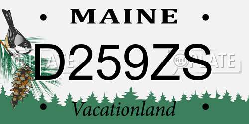 D259ZS Maine License Plate