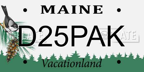 D25PAK Maine License Plate