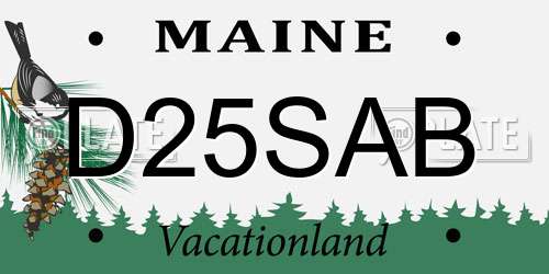 D25SAB Maine License Plate