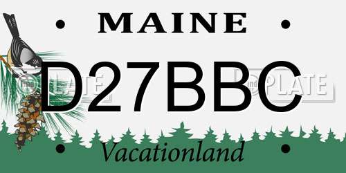 D27BBC Maine License Plate