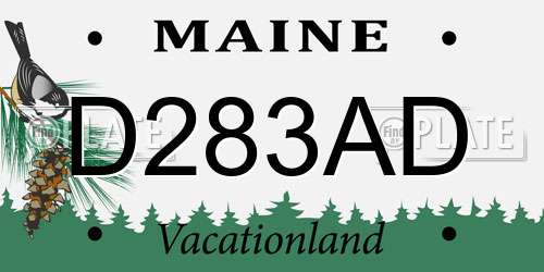 D283AD Maine License Plate