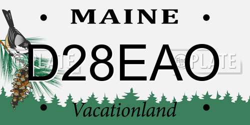 D28EAO Maine License Plate