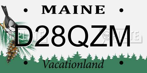 D28QZM Maine License Plate