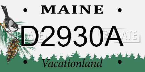 D2930A Maine License Plate