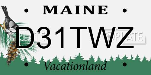D31TWZ Maine License Plate