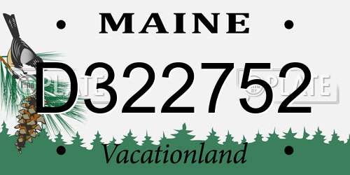 D322752 Maine License Plate