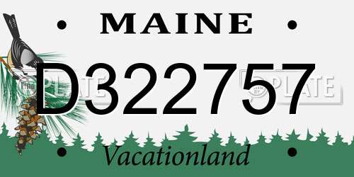 D322757 Maine License Plate