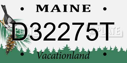 D32275T Maine License Plate