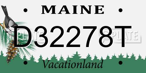 D32278T Maine License Plate