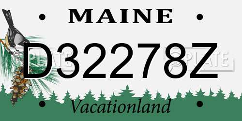 D32278Z Maine License Plate