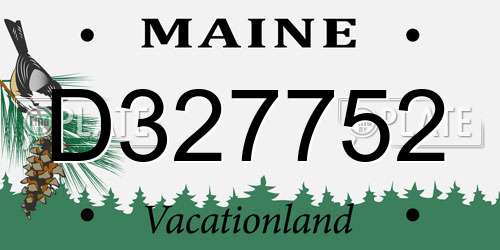 D327752 Maine License Plate