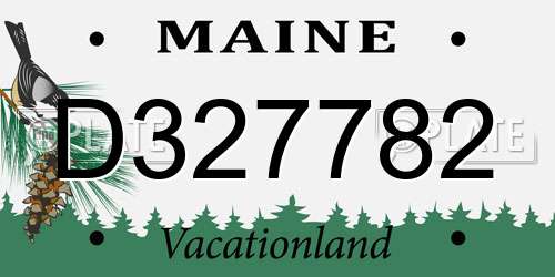 D327782 Maine License Plate