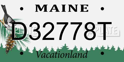 D32778T Maine License Plate
