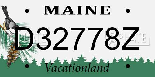 D32778Z Maine License Plate
