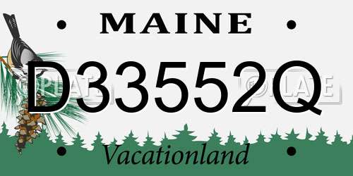 D33552Q Maine License Plate