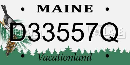 D33557Q Maine License Plate