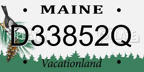 D33852Q Maine License Plate