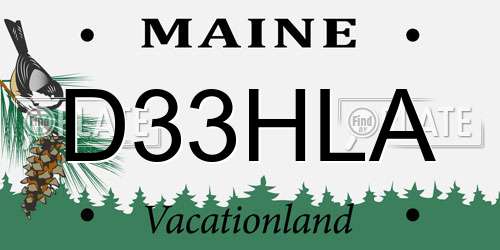 D33HLA Maine License Plate