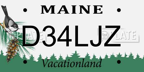 D34LJZ Maine License Plate