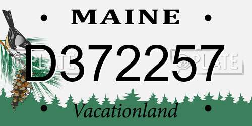 D372257 Maine License Plate