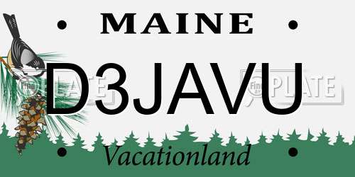 D3JAVU Maine License Plate