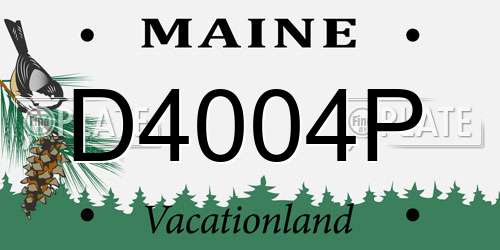D4004P Maine License Plate
