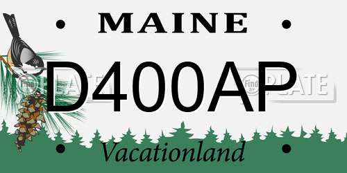 D400AP Maine License Plate