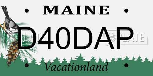 D40DAP Maine License Plate