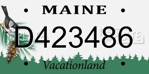 D423486 Maine License Plate