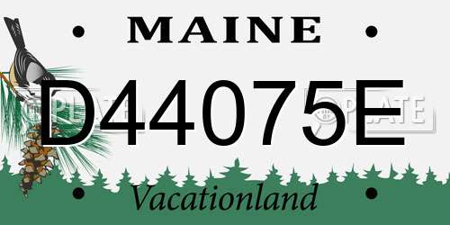 D44075E Maine License Plate